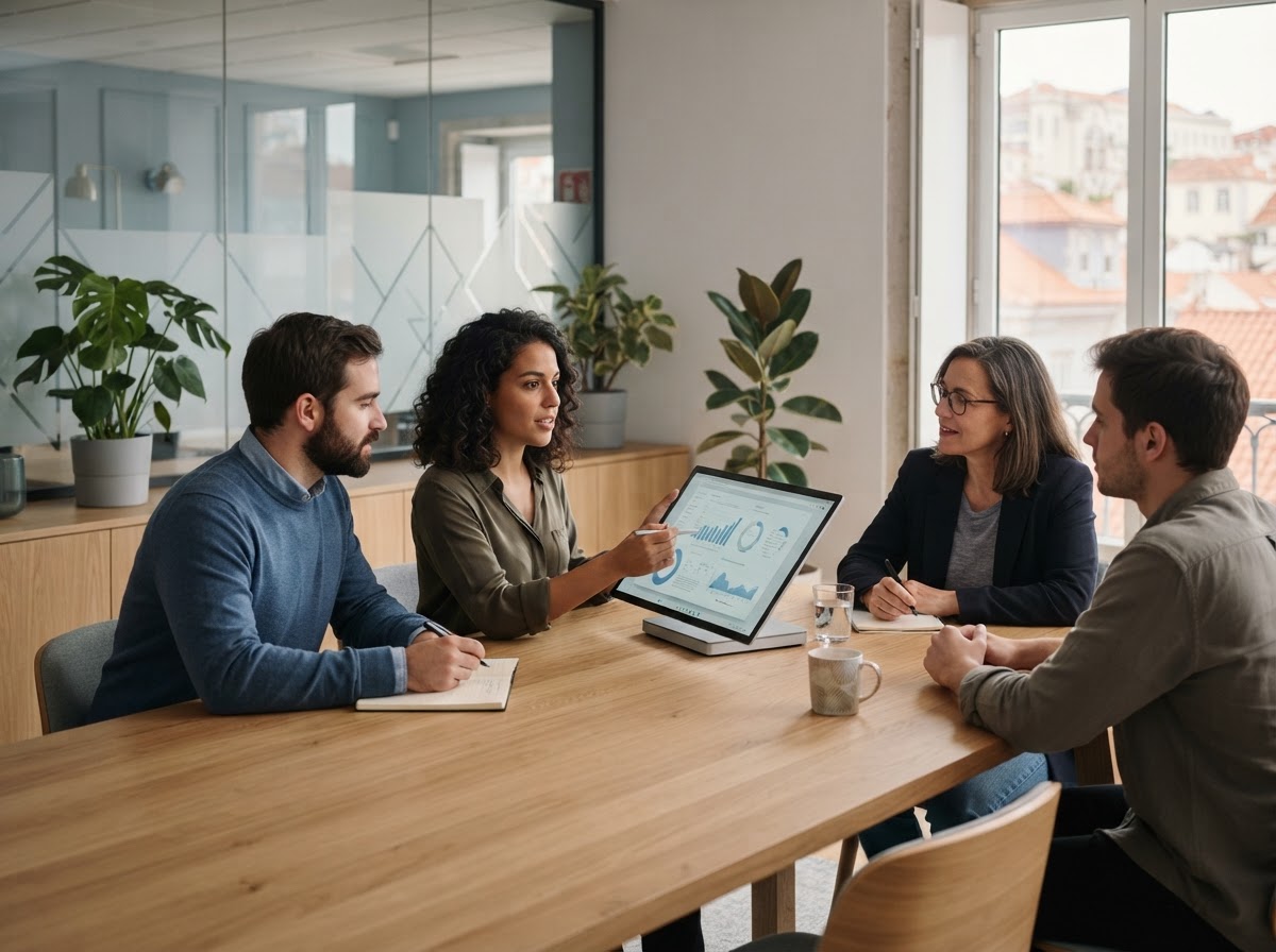 Turbo Hiberix Ai — equipa a interpretar dados de mercado num ambiente de trabalho